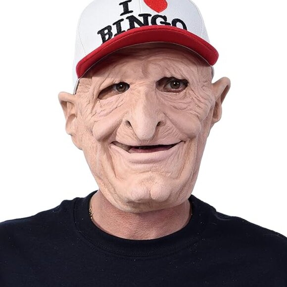 NWT Zagone Studios Men's B-9 Old Man Mask, I love Bing Hat Costume - Picture 1 of 4